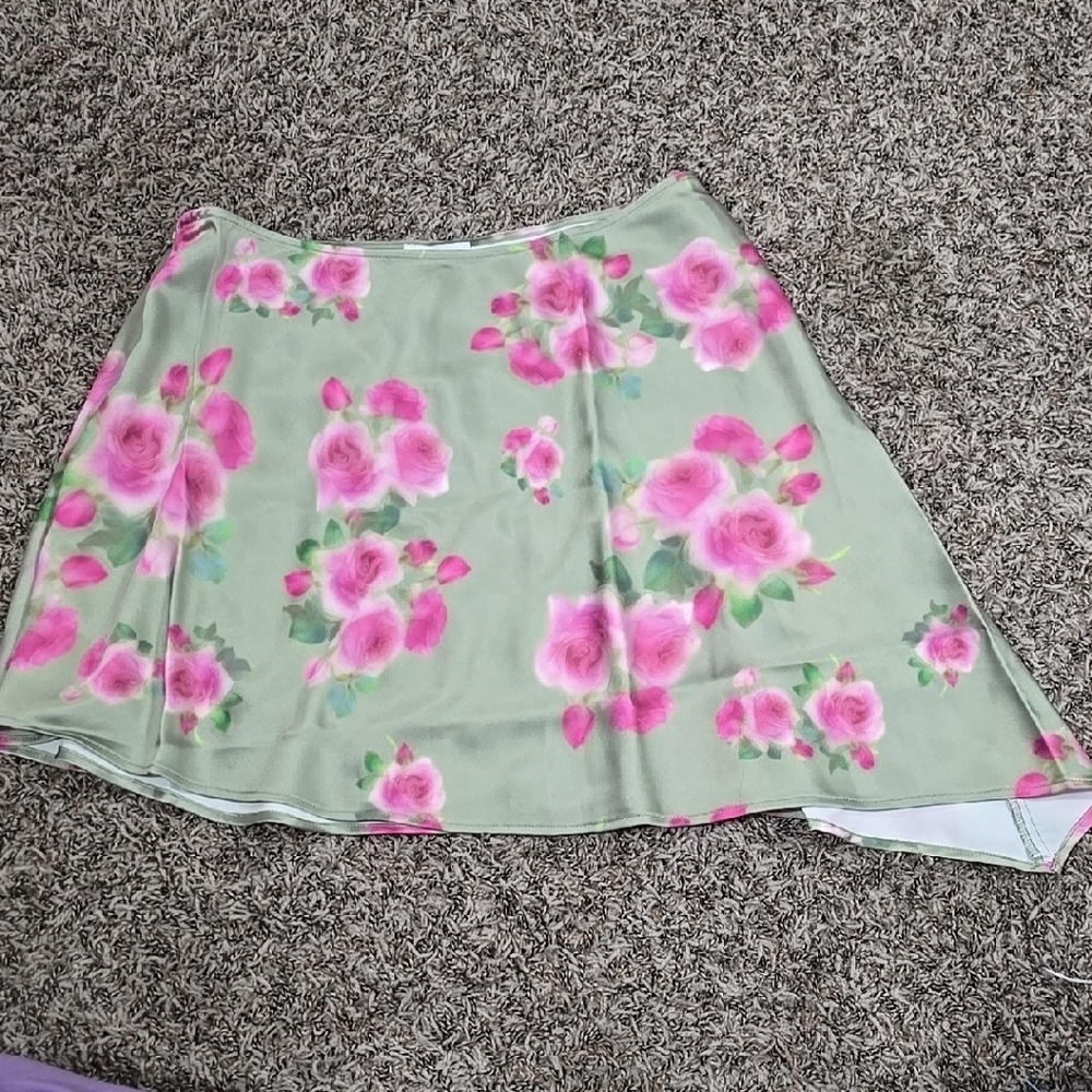 WeWoreWhat Pink and Green Asymmetrical  Skirt